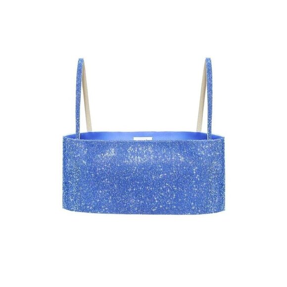 Nue Studio Charlotte Top iin Sky Blue Medium New Womens Cropped Crystal Tank - Picture 10 of 16